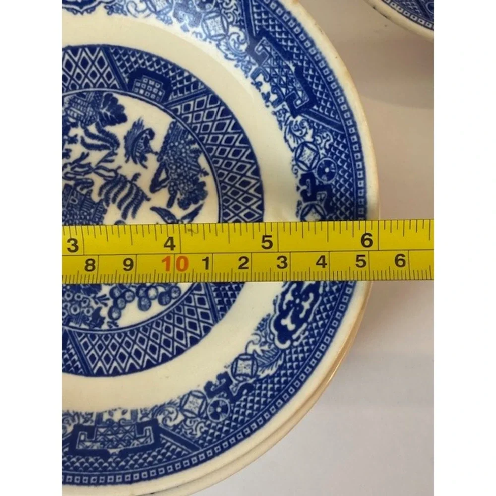 9 Willow Ware Blue Willow Saucers MIXED MAKERS Transferware Underglaze 6 Inch